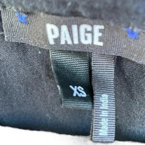 PAIGE Lina Top in Black/Bering Sea - Picture 5 of 7